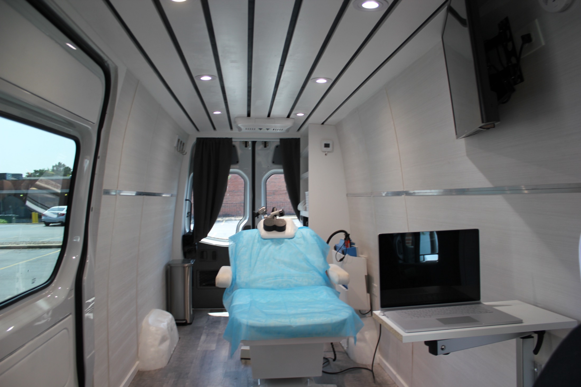 Interior of the mobile TMS clinic treatment suite